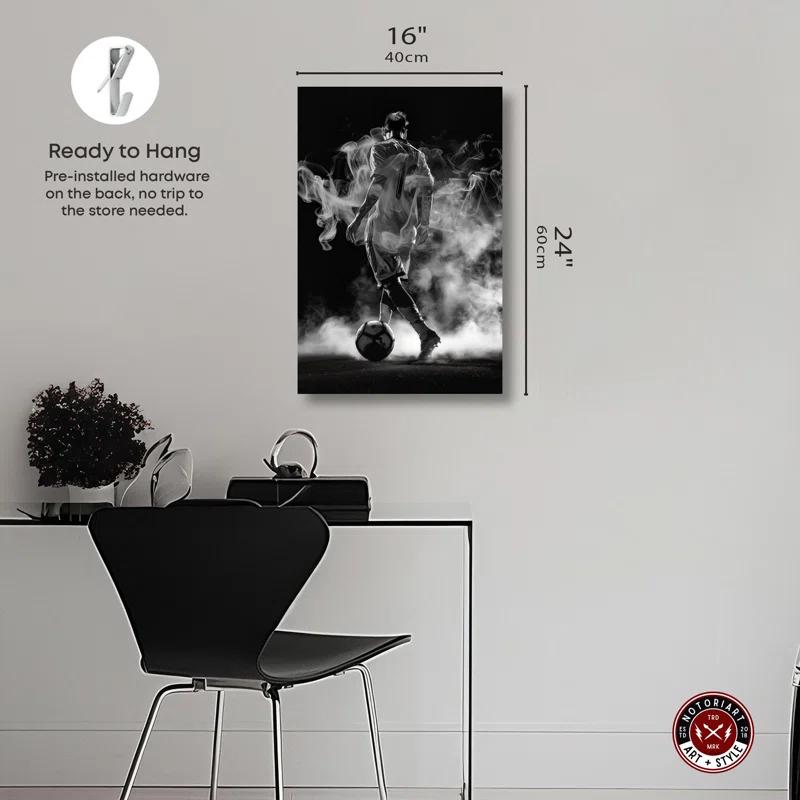 Notori Art Athlete in Smoke Canvas Black and White Art Prints by Notoriart