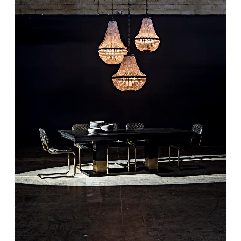 Noir Ravenko Mahogany Solid Wood Top Dining Table