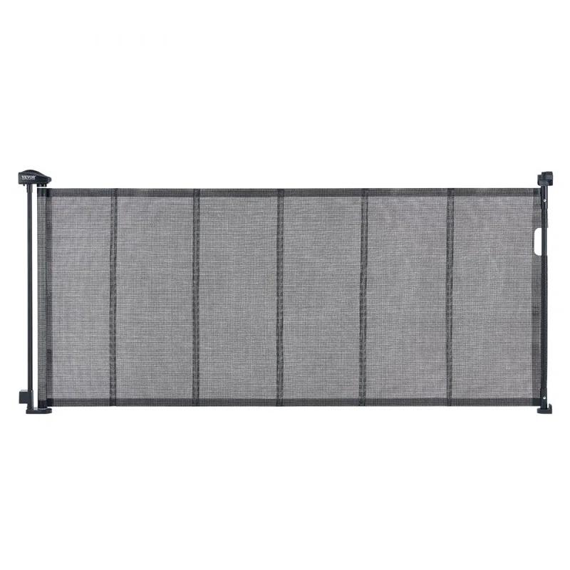VEVOR VEVOR Retractable Gate Black Plastic Wall Mounted Pet Gate