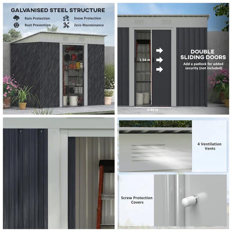 Outsunny 85.5" W x 48" D Storage Shed