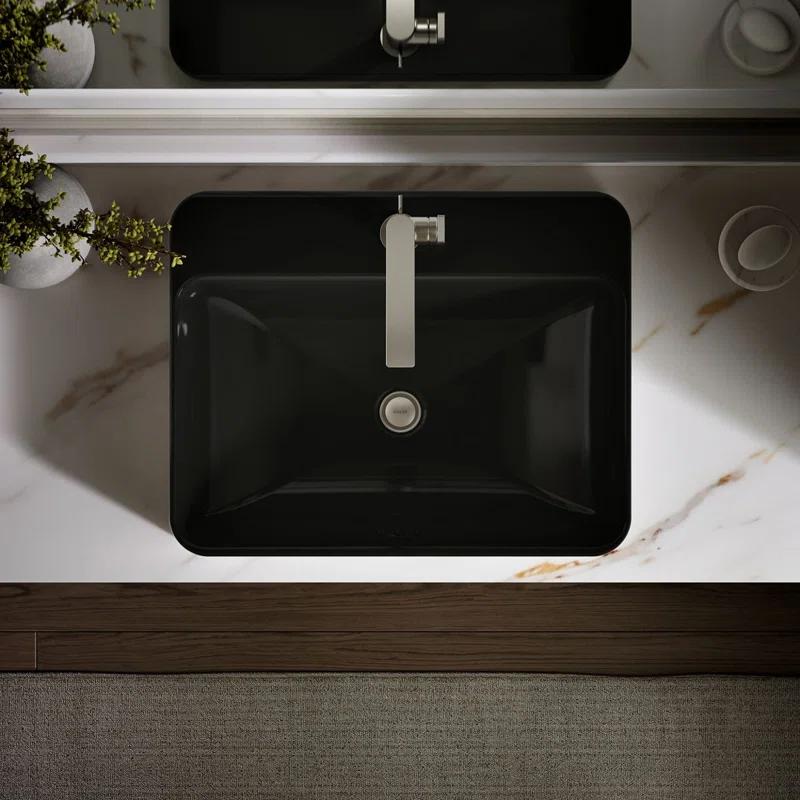 Kohler Vox® Vitreous China Rectangular Vessel Bathroom Sink with Overflow K-2660-1-0