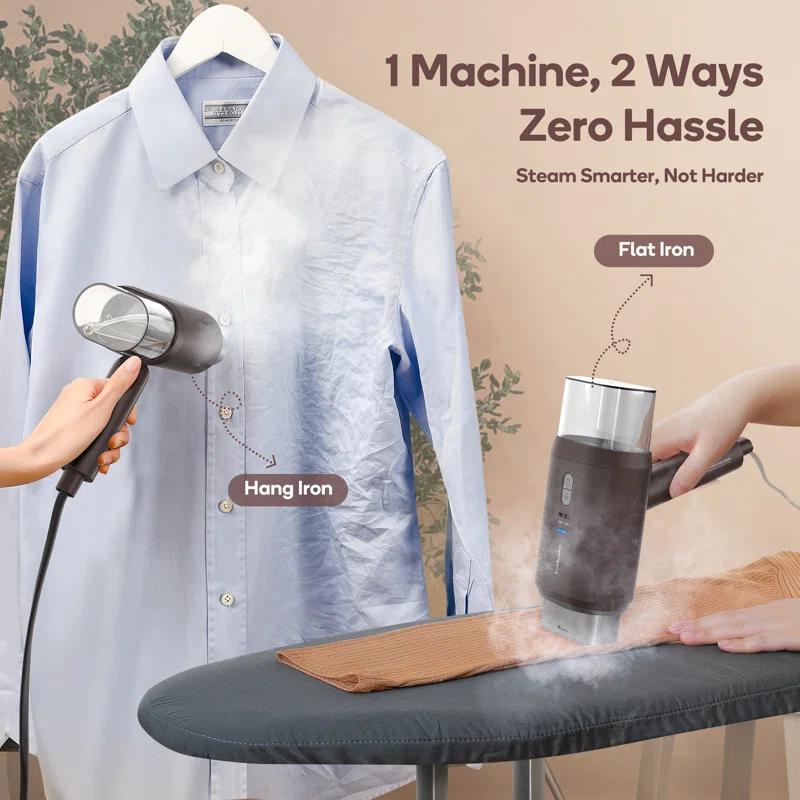 Newbealer Newbealer Travel Garment Steamer,100V-240V Handheld Powerful Steamer for Clothes,2 Adjustment Steaming,Self-cleaning,Brown