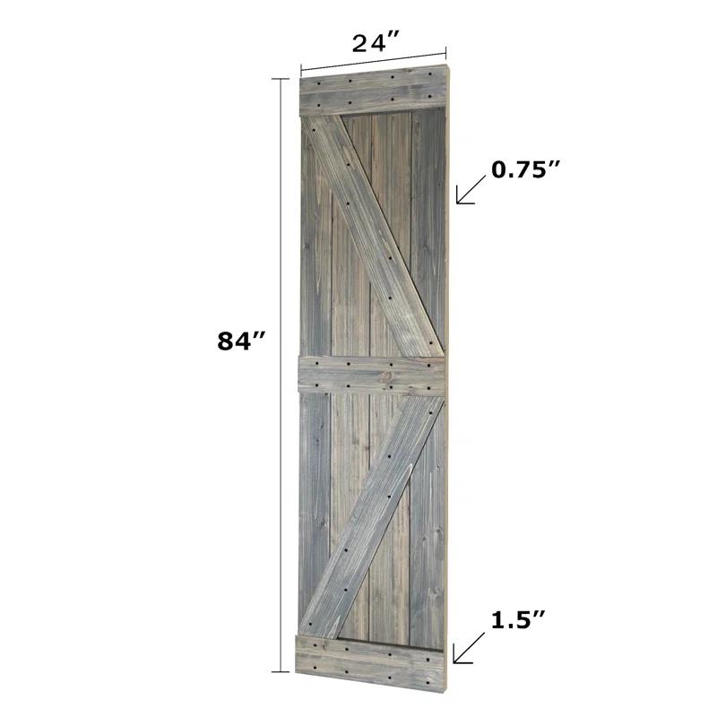 IsLife K Style Solid Wood Sliding Barn Door Without Hardware Kit (Door Slab Only) - Assembly Needed
