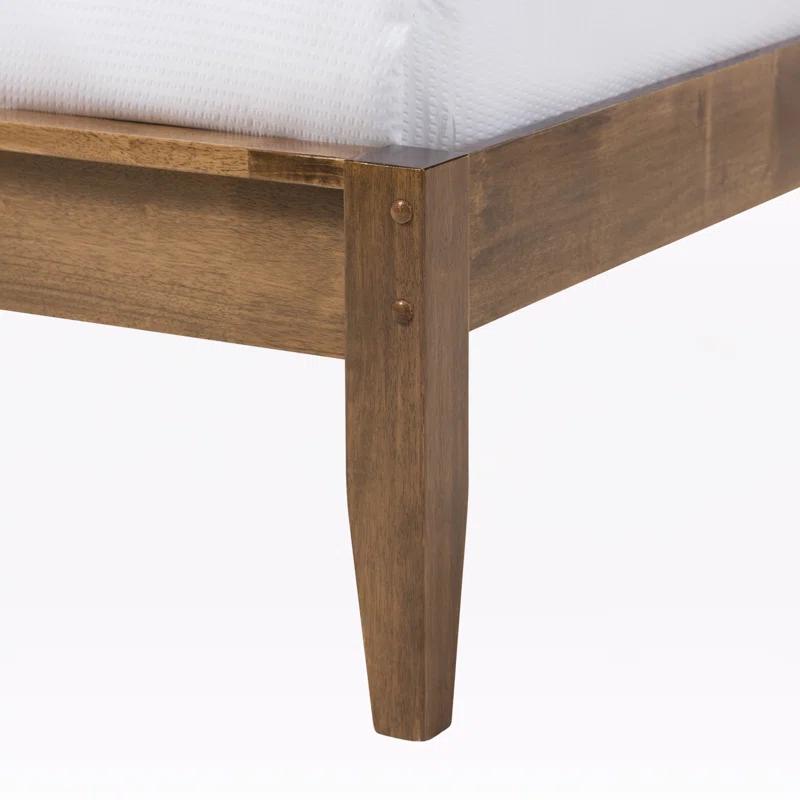 Steelside™ Winfree modern design & rustic charm, Queen Slat Bed, Walnut Brown 40.95'' H X 61.23'' W X 84.24'' L