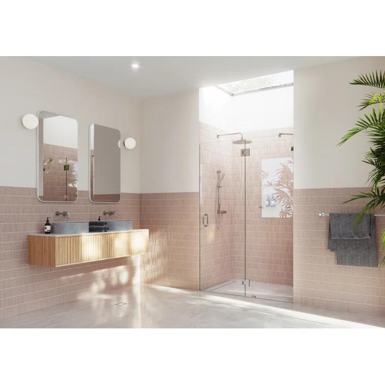 Halo 46.75 in. x 78 in. Frameless Glass Hinge Shower Door