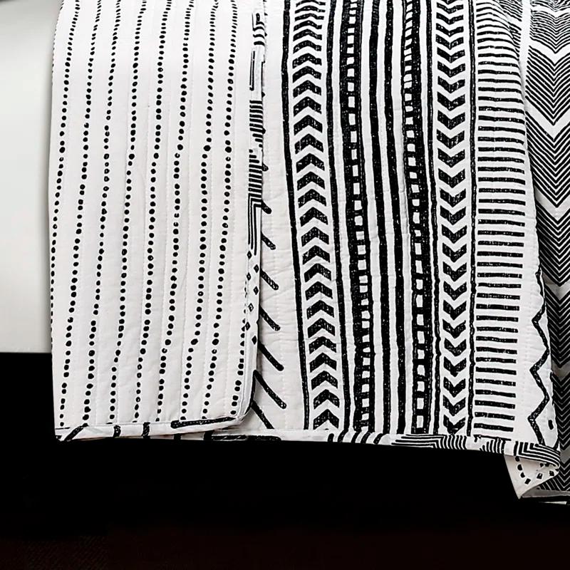 Lush Decor Hygge Geo Reversible Contemporary 3-Piece Quilt Set