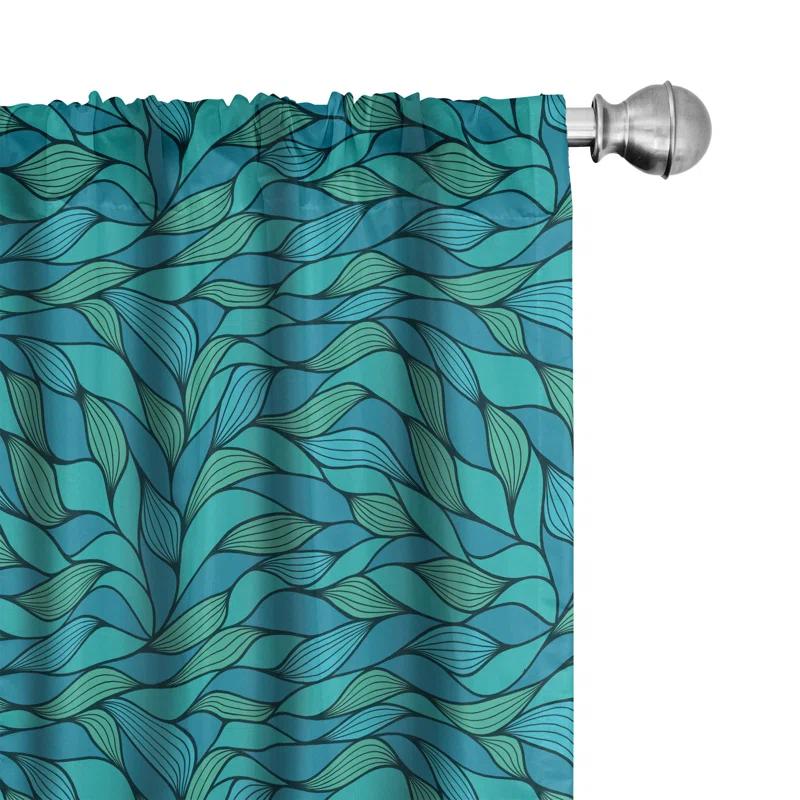Ambesonne Abstract Semi-Sheer Rod Pocket Sliding Panel (Set of 2)