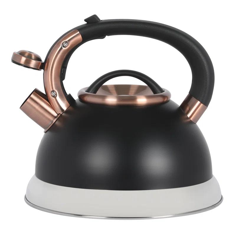 Mr. Coffee Mr. Coffee Flintshire 2.2 Quart Large Whistling Stainless Steel Tea Kettle - W/ Copper