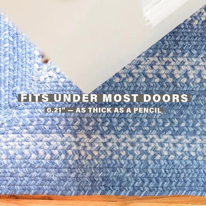 Damell Braided Non-Shedding Reversible Jute Blue Rug