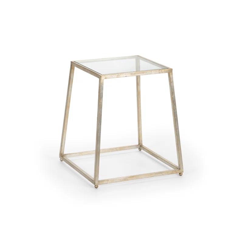 Chelsea House Bauhaus Glass Top End Table