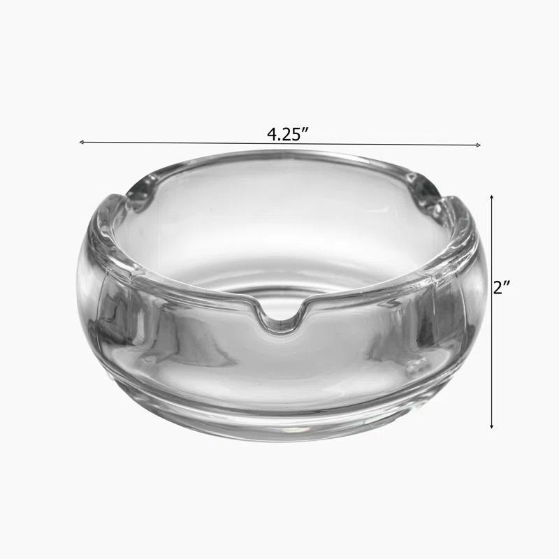 Basicwise Basicwise Elegant Glass Round Portable And Modern Ashtray - Perfect For Smokers And As A Decorative Accent For Home, Office, Porch Or Patio - Cigarette Holder For Both Indoor And Outdoor Use