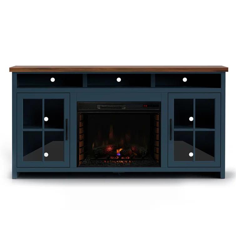 Audiohome Nantucket 74 Inch Fireplace TV Stand Console For Tvs Up To 85 Inches