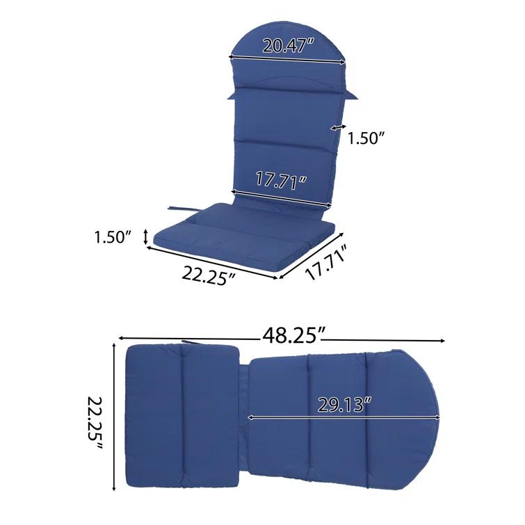 Highland Dunes Outdoor 1.5'' Adirondack Chair Back Cushion (Set of 2)