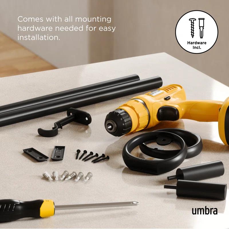 Umbra Steel Adjustable Single Curtain Rod