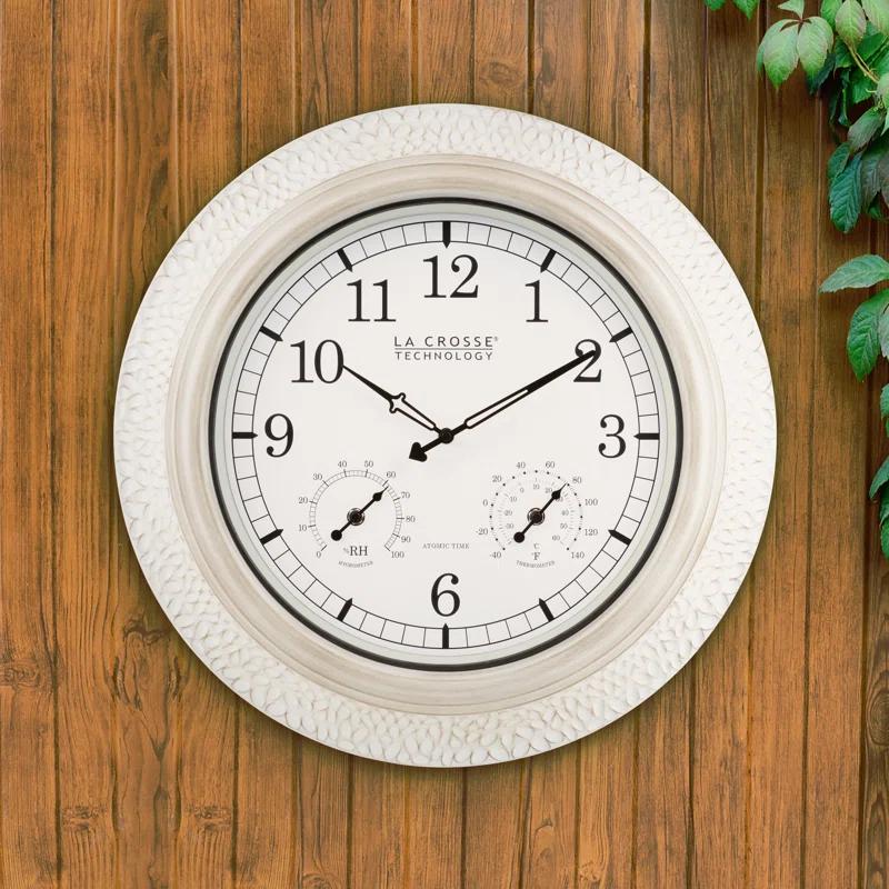 La Crosse Technology 21" Atomic Analog Wall Clock with Temperature & Humidity