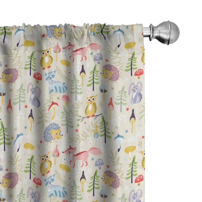 Ambesonne Colorful Semi-Sheer Rod Pocket Curtain Panels (Set of 2)