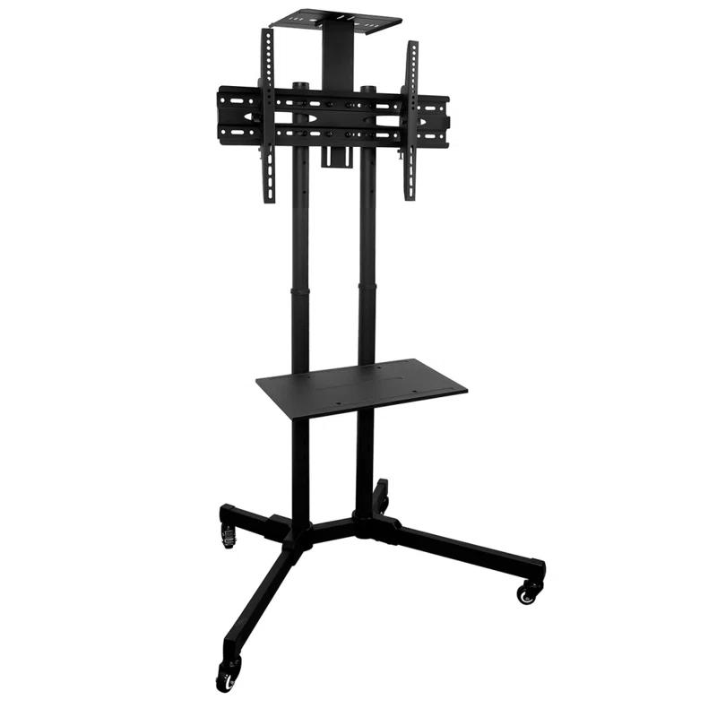 Mount-It Height Adjustable Mobile TV Stand w/ Cart, Shelf & Rolling Casters Fits 37-70 in. Screens & Reviews | Wayfair