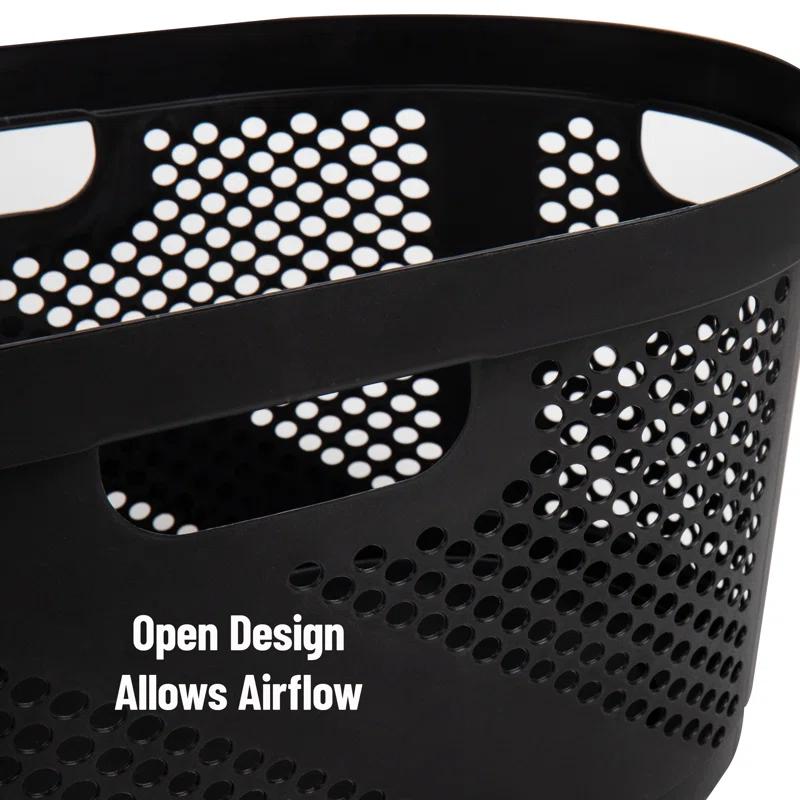 Mind Reader Mind Reader 40L Laundry Basket, Clothes Hamper, Ventilated, Plastic, 23"L x 14.5"W x 10.5"H, 2 Pack (Set of 2)