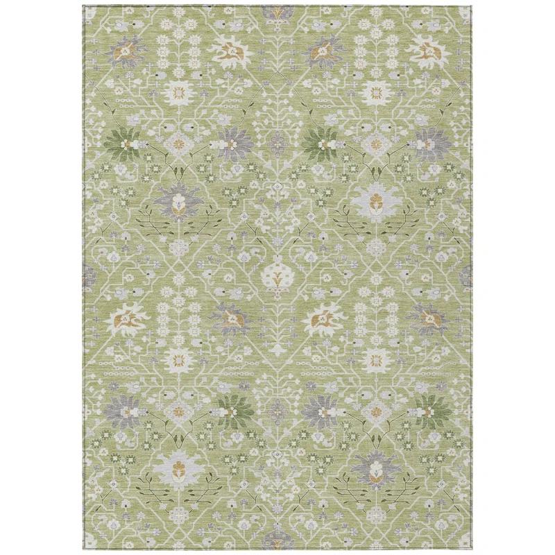 Machine Washable Indoor/Outdoor Chayden ACN1009 Aloe 2'3" x 7'6" Runner Rug