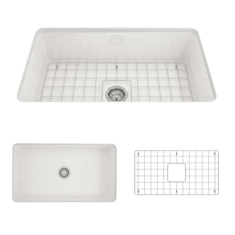 BOCCHI 1362-001-0120 Sotto 32'' L Undermount Fireclay Kitchen Sink