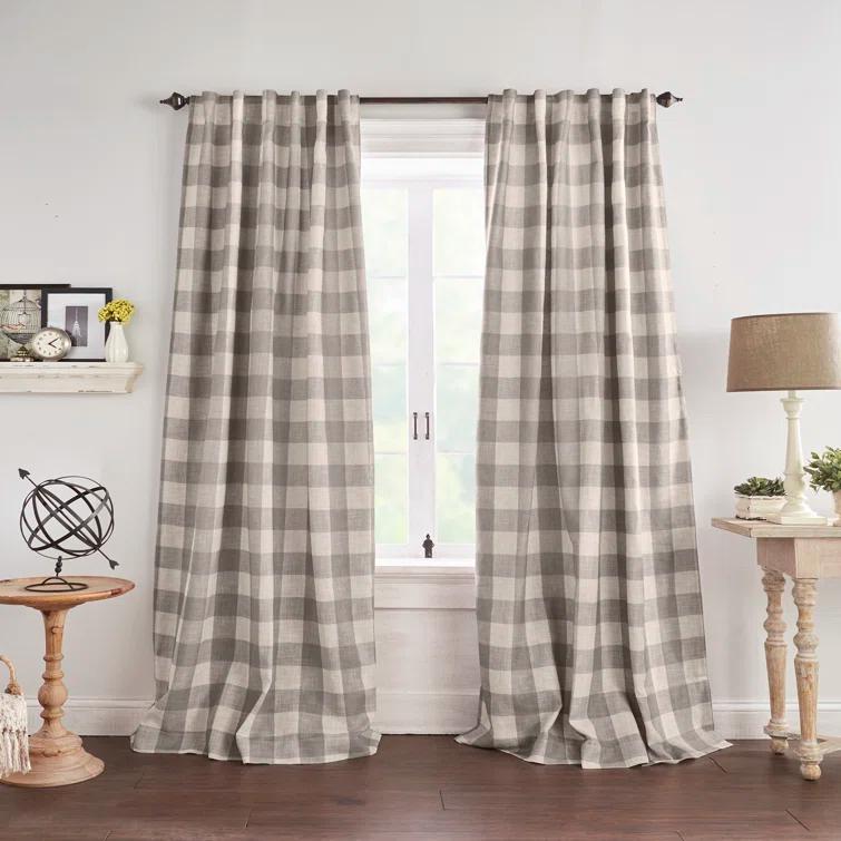Gracie Oaks Eudell Linen Blend Blackout Single Curtain Panel Single Panel