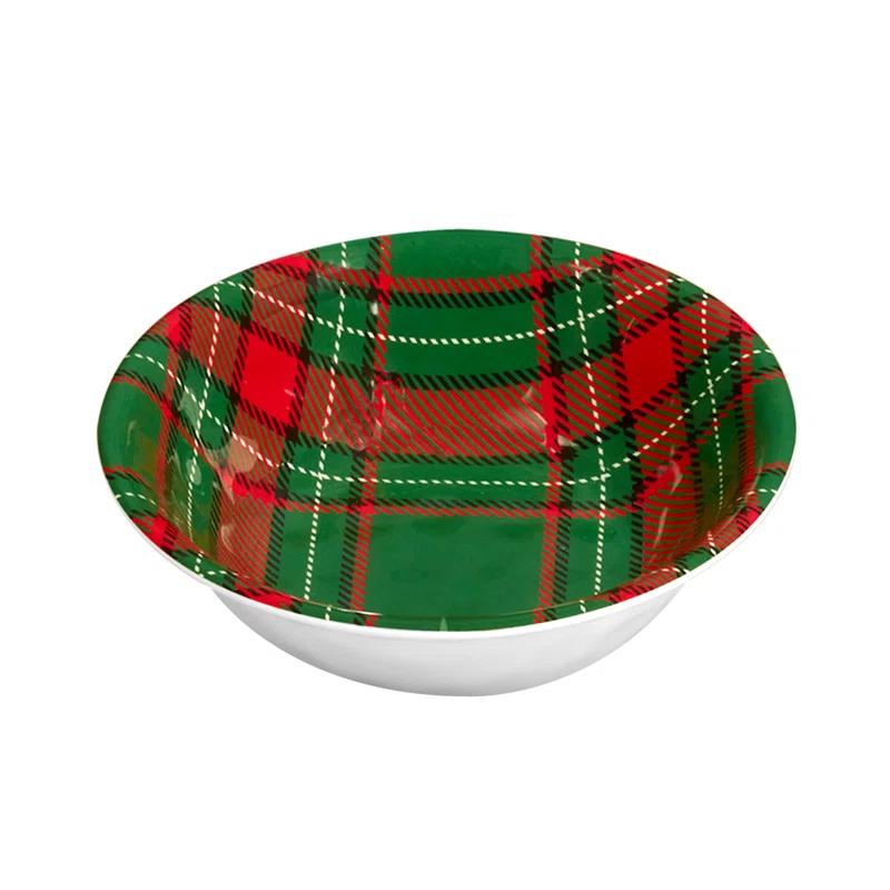 Certified International Christmas Plaid 12 pc Dinnerware Set