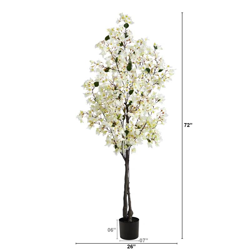 Primrue Faux Flowering Tree in Planter