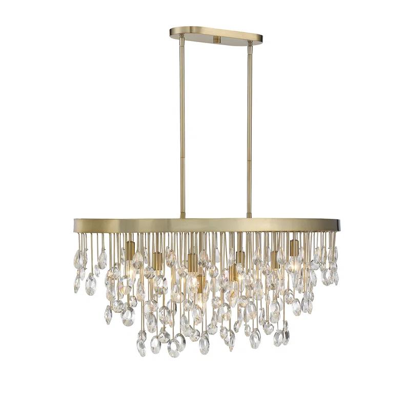Livorno 8-Light Oval Chandelier in Noble Brass