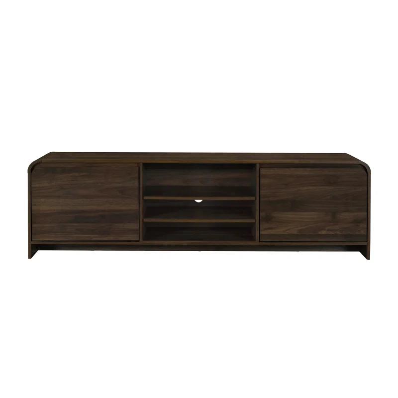 Benjara Maria TV Stand Media Cabinet, 2 Drawer And Shelves, Wood 71 Inch