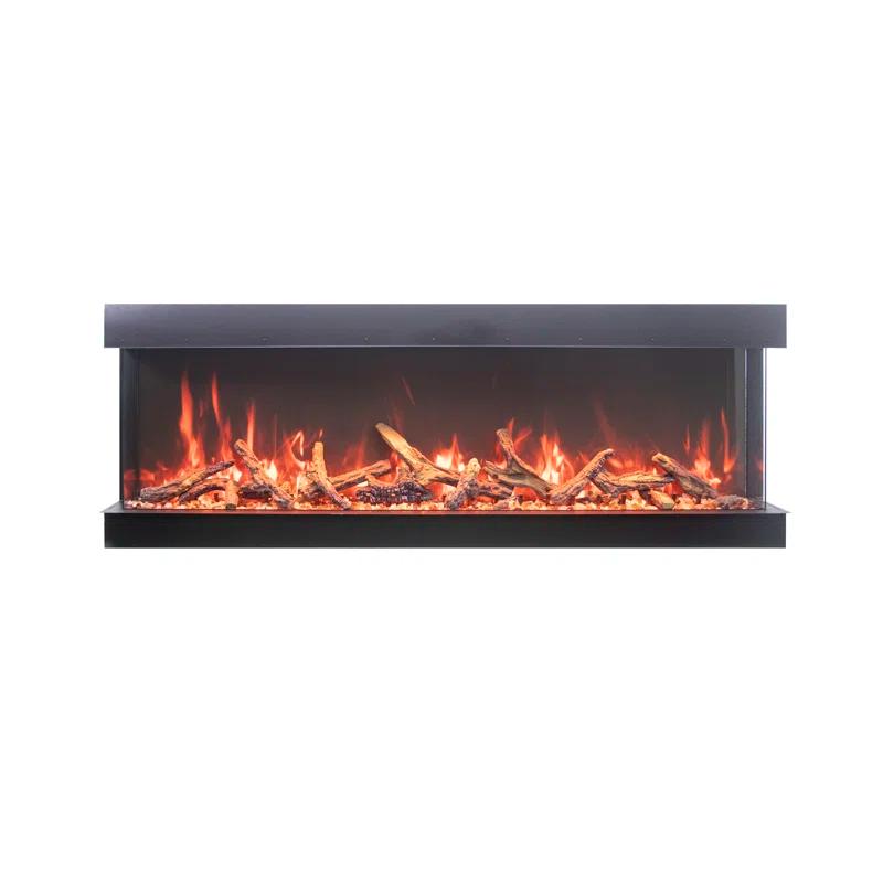 Amantii 72-TRU-VIEW-XL XT – 72″ Wide X 22″ In Height –3 Sided Glass / Indoor Or Outdoor Electric Fireplace
