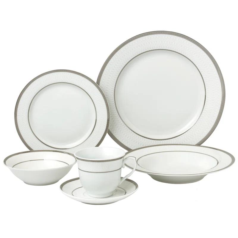 Lorren Home Trends 24 Piece Porcelain China Dinnerware Set - Service for 4