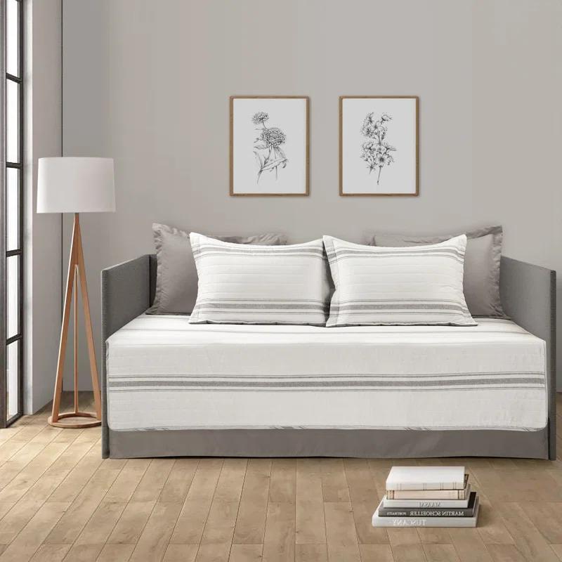 Lush Decor Gray Cotton Blend 6 Piece Coverlet / Bedspread Set