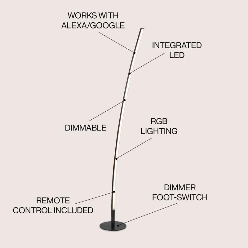 Jonathan Y Malthe 71'' Black LED Novelty Floor Lamp