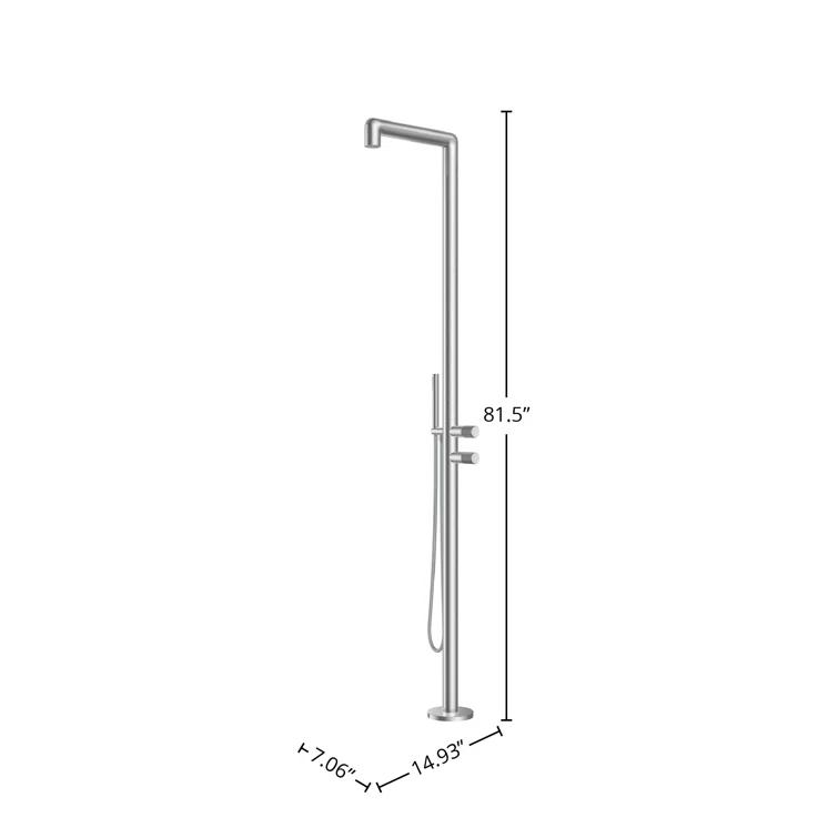 DAX Stainless Steel Free Standing Outdoor Shower and Footwash Spout