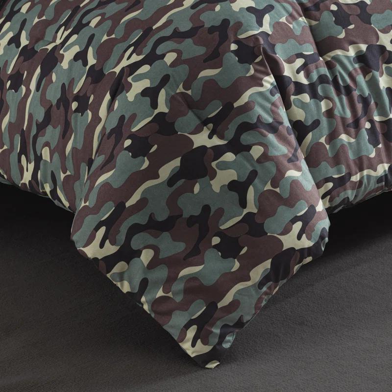 OLO Camouflage Printed Microfiber Reversible 3 Piece Comforter Set