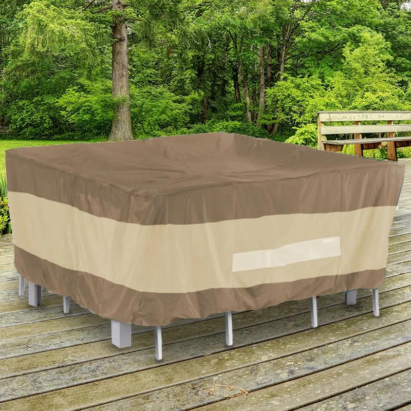 AnyWeather Square Patio Table with Chairs Outdoor Cover, Durable and Waterproof