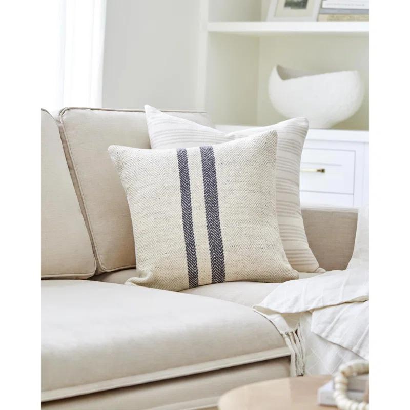 Becki Owens x Livabliss Becki Owens x Livabliss Brett Striped Wool Blend Reversible Throw Pillow
