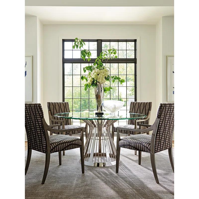 Lexington Ariana Riviera Stainless Dining Table with Glass Top