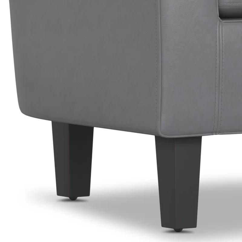 Simpli Home Austin 30"W Upholstered Vegan Faux Leather Contemporary Tub Accent Chair with High Arms and Deep Seat