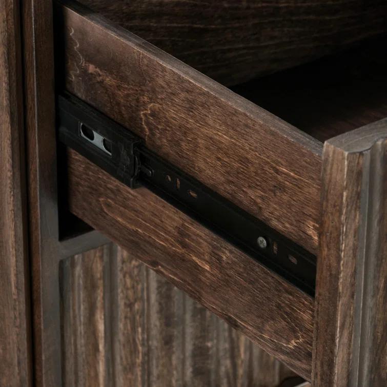 Redford 73" Dark Brown Mango Wood Mid-Century Modern Buffet Sideboard