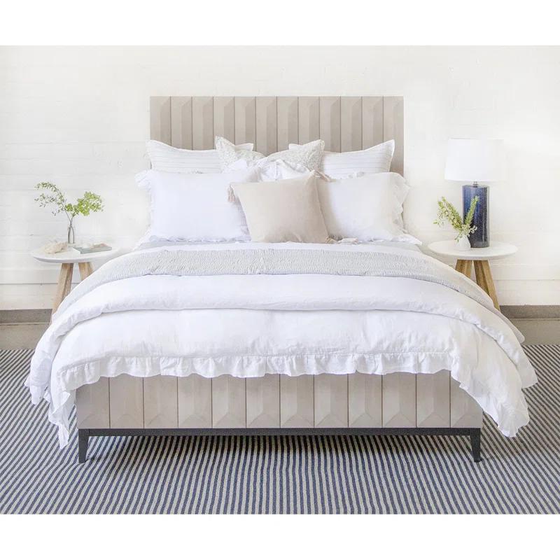 Nantucket Cotton Matelassé Coverlet by Pom Pom at Home - Grey / King