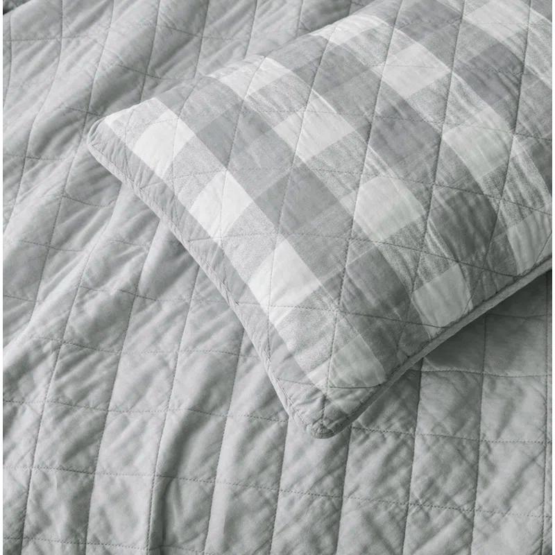 Chezmoi Collection Cotton Plaid Quilt Set