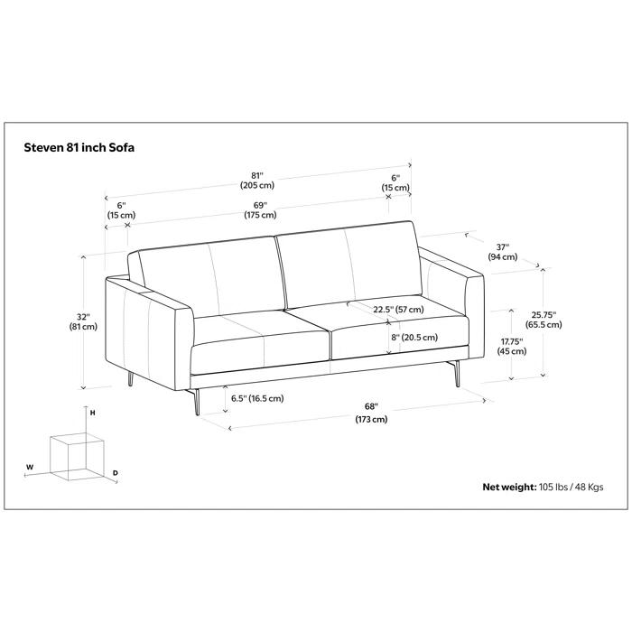Simpli Home Stevens Leather Sofa