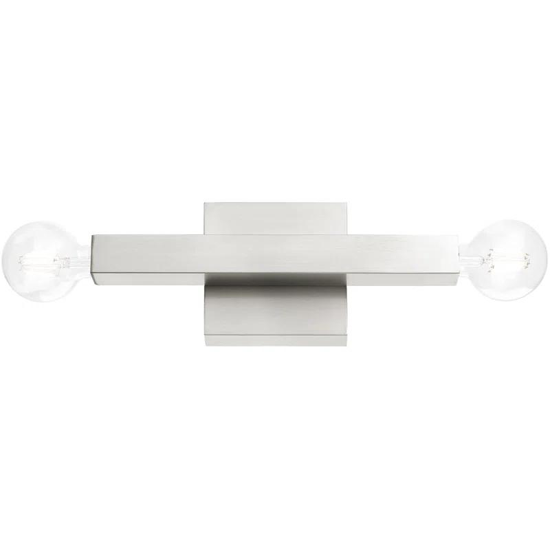 Lighting Lumens 2-Light Brushed Nickel ADA Wall Sconce: with Stainless Steel Base for Modern Lighting