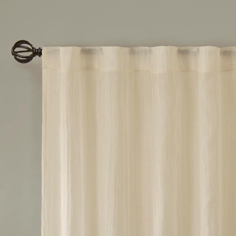 Madison Park Harper Solid Crushed Curtain Panel Pair (Set of 2)