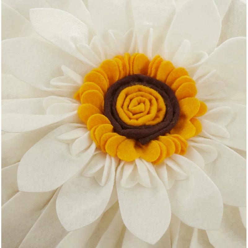 Saro Fleur De Jardin Collection Appliqued Throw Pillow