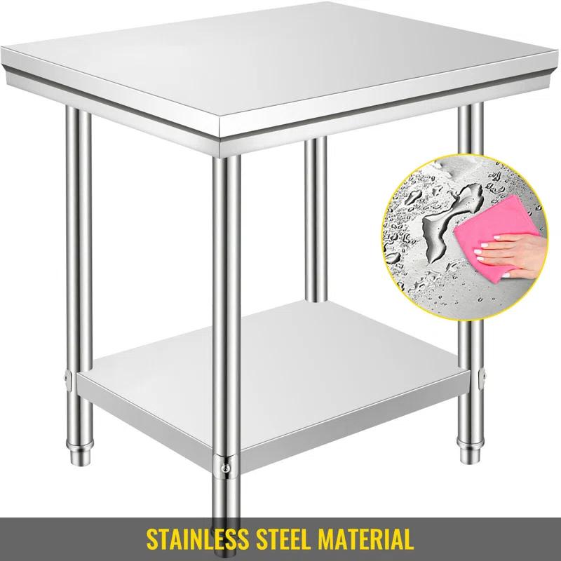 VEVOR VEVOR Stainless Steel 24'' W x 31.5'' H Adjustable Work Table