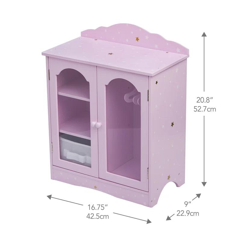 Olivia's Little World Olivia's Little World Twinkle Stars Princess Doll Closet with 3 Hangers