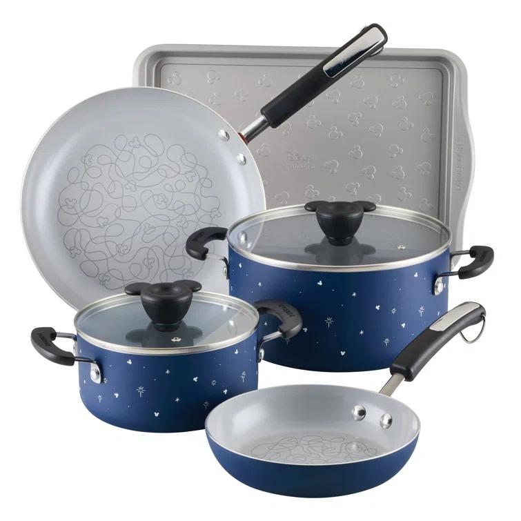 Farberware Farberware Disney Bon Voyage Nonstick Cookware Pots And Pans Set With Baking Pan, 7 Piece