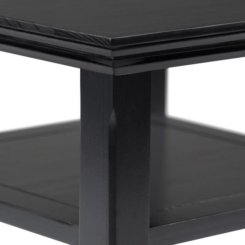 Simpli Home Acadian Solid Wood Transitional Table with Open Shelves